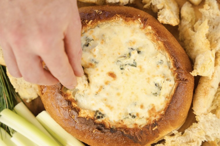 Spinach Artichoke Dip with Jalapeno in a Bread Bowl | Canadian